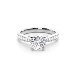 4 Prong Setting Medium Side Stone Engagement Ring