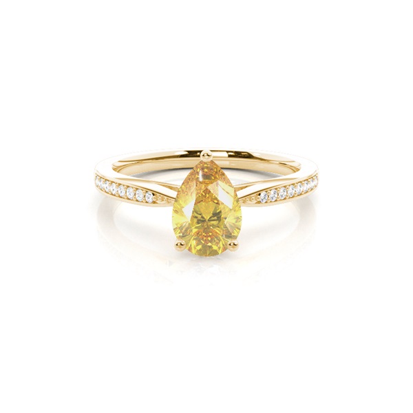 Prong Set Yellow Diamond Side Stone Engagement Ring