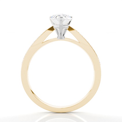 Diamantring in einer Krappenfassung mit dünnen Schulter Diamanten