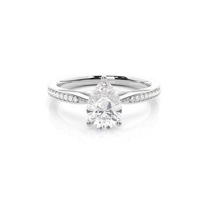 Pear Side Stone Diamond Rings