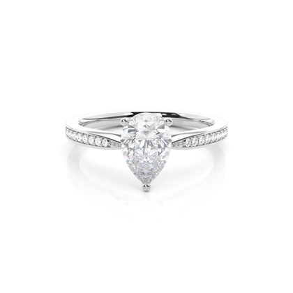 White Gold Moissanite Engagement Ring