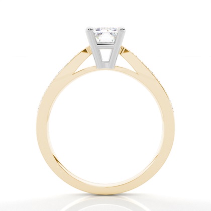 Diamantring in einer Krappenfassung mit dünnen Schulter Diamanten