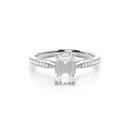 Emerald Side Stone Diamond Rings