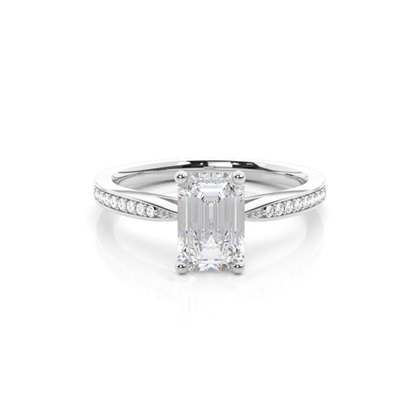 White Gold Moissanite Engagement Ring