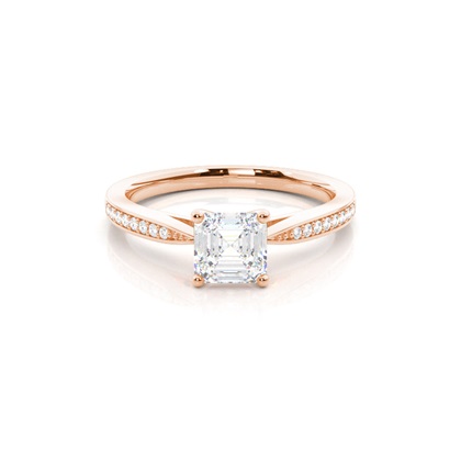 Asscher Rotgold Diamantringe