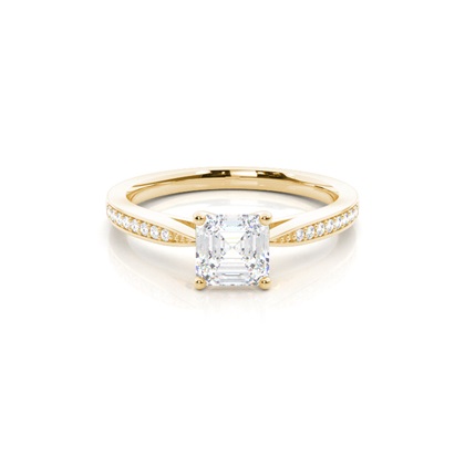Asscher Gelbgold Diamantringe