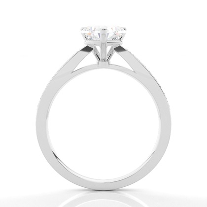 White Gold Round Side Stone Diamond Engagement Ring