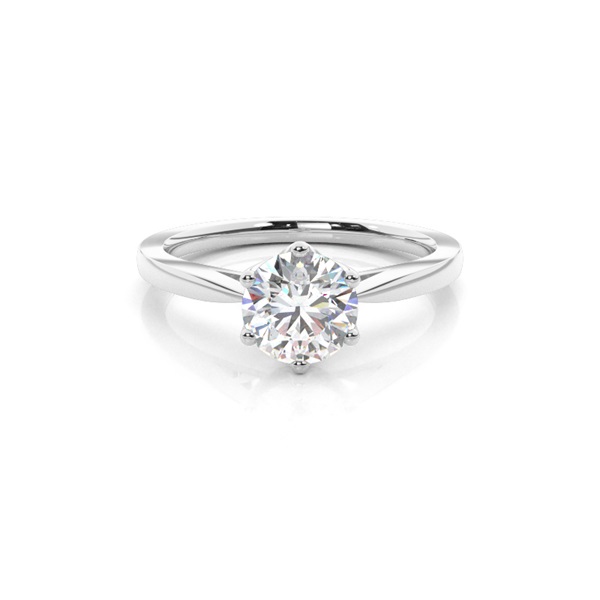 6 Prong Setting Thin Engagement Ring