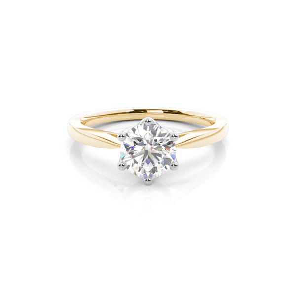6 Prong Setting Thin Engagement Ring