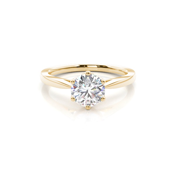 6 Prong Setting Thin Engagement Ring