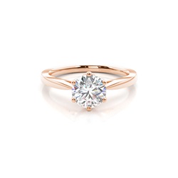 6 Prong Setting Thin Engagement Ring