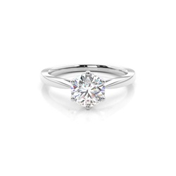 6 Prong Setting Thin Engagement Ring