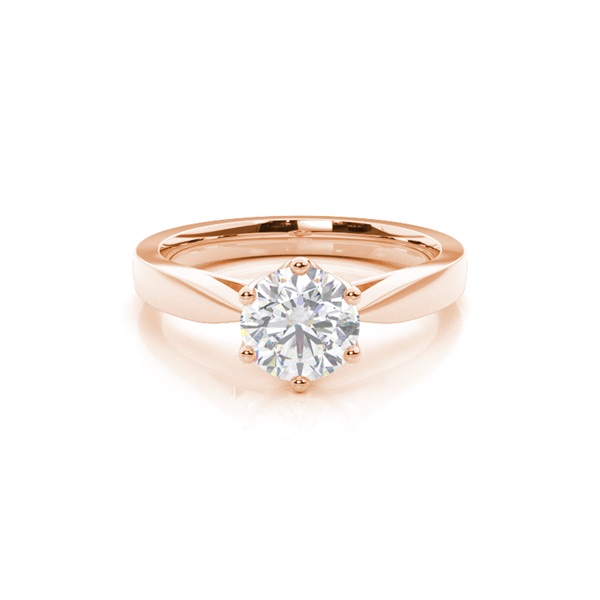 6 Prong Setting Medium Moissanite Engagement Ring