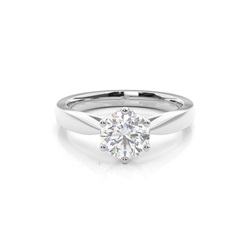 6 Prong Setting Medium Moissanite Engagement Ring
