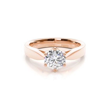 Rose Gold Solitaire Diamond Rings