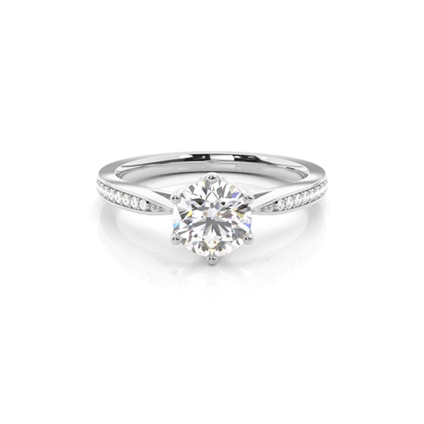 White Gold Side Stone Diamond Engagement Ring