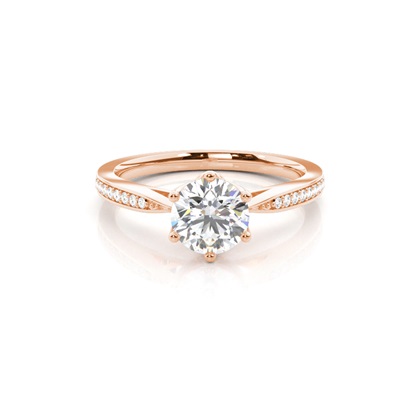 Rose Gold Side Stone Diamond Rings