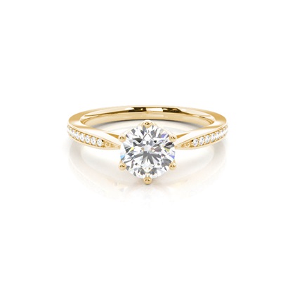 Yellow Gold Side Stone Diamond Rings