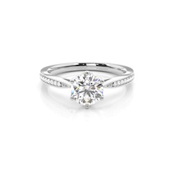 White Gold Side Stone Diamond Engagement Ring