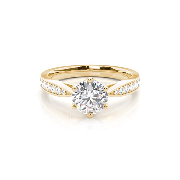 6 Prong Setting Medium Side Stone Engagement Ring