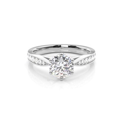 6 Prong Setting Medium Side Stone Engagement Ring