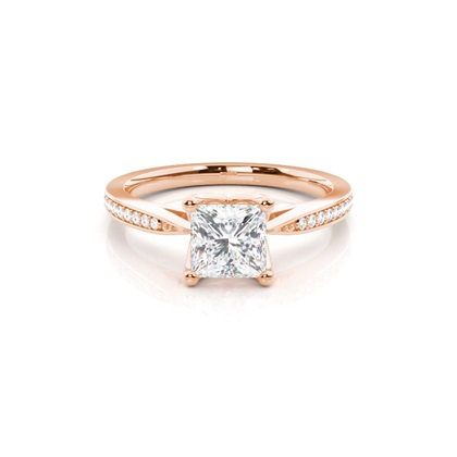 Rose Gold Side Stone Diamond Rings