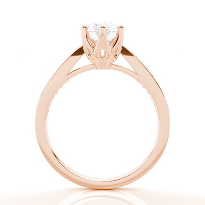 Moissanite Verlobungsring in einer Krappenfassung mit medium Schulter Moissanit