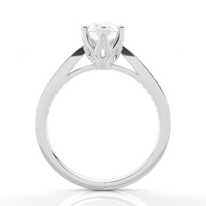 Moissanite Verlobungsring in einer Krappenfassung mit medium Schulter Moissanit