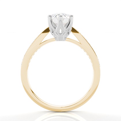 Diamantring in einer Krappenfassung mit dünnen Schulter Diamanten