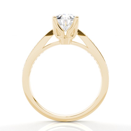 Diamant Verlobungsring in einer Krappenfassung mit dünnen Schulter Diamanten