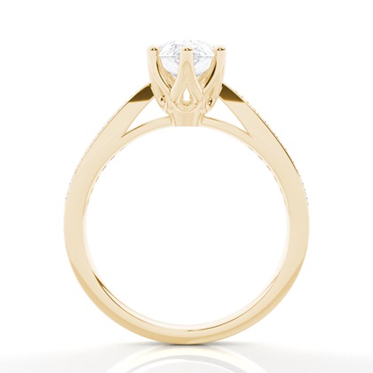 Moissanite Verlobungsring in einer Krappenfassung mit medium Schulter Moissanit