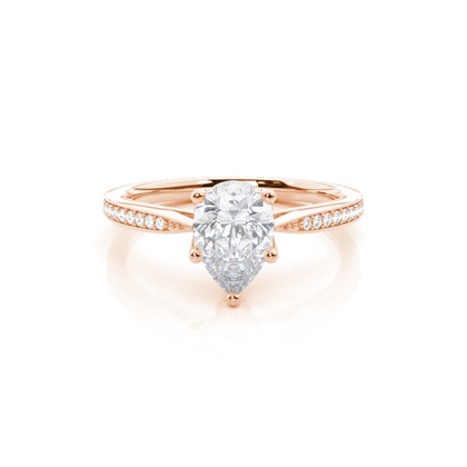 White Gold Round Side Stone Moissanite Engagement Ring