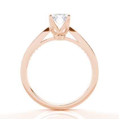 Moissanite Verlobungsring in einer Krappenfassung mit medium Schulter Moissanit