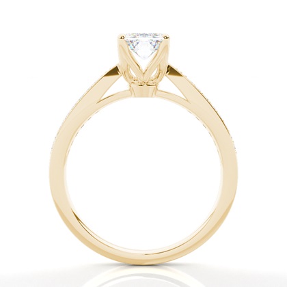 Moissanite Verlobungsring in einer Krappenfassung mit medium Schulter Moissanit