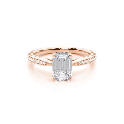 White Gold Round Side Stone Moissanite Engagement Ring