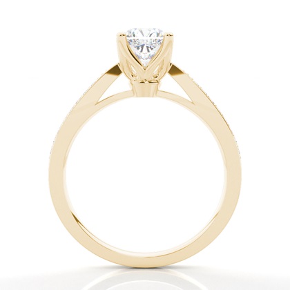 1.00 Carat Gelbgold Seitensteine Verlobungsringe