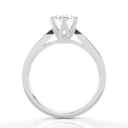 White Gold Side Stone Diamond Rings