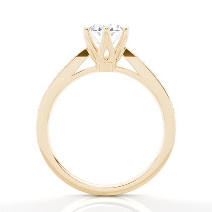 Yellow Gold Side Stone Diamond Rings