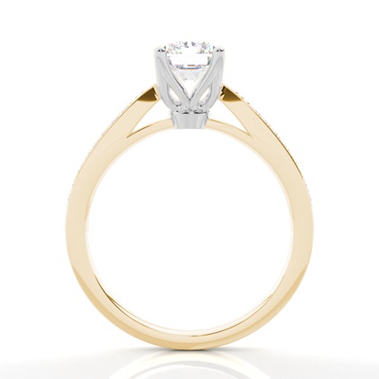 Diamantring in einer Krappenfassung mit dünnen Schulter Diamanten