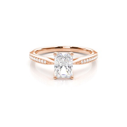 Radiant Rose Gold Side Stone Diamond Rings