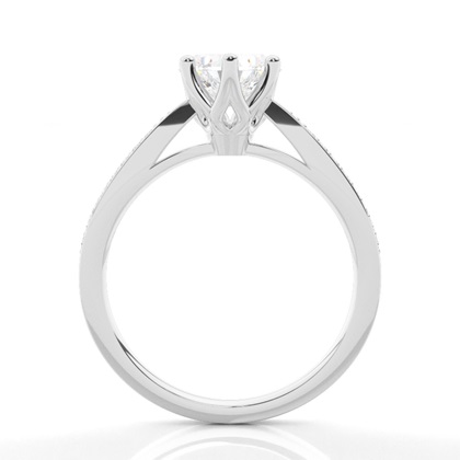 White Gold Side Stone Diamond Engagement Ring