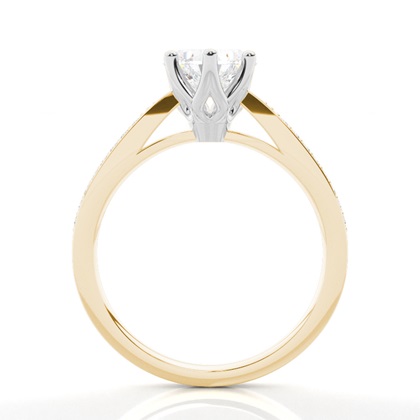 Diamantring in einer Krappenfassung mit dünnen Schulter Diamanten