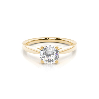 Yellow Gold Solitaire Diamond Rings 