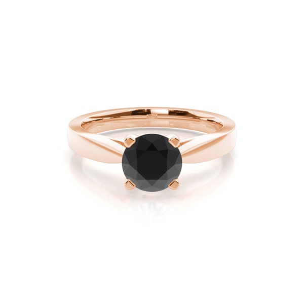 4 Prong Setting Medium Engagement Black Diamond Ring