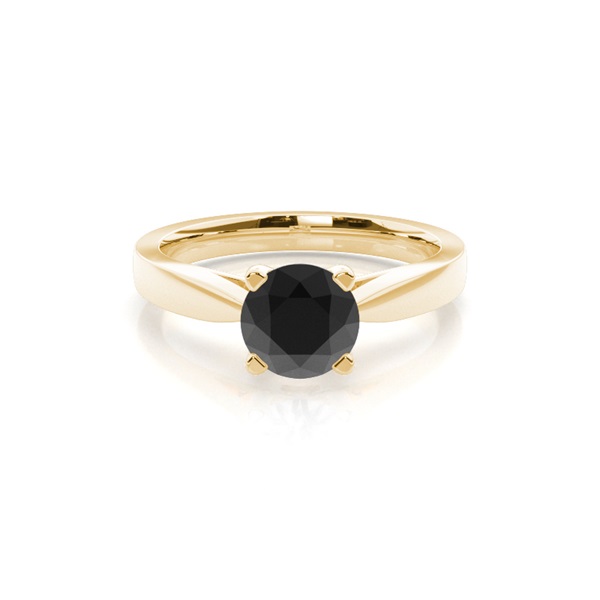 4 Prong Setting Medium Engagement Black Diamond Ring