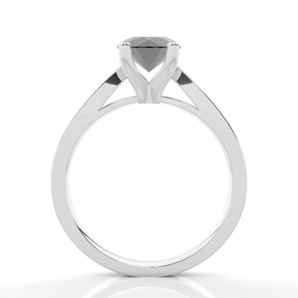 4 Prong Setting Medium Engagement Black Diamond Ring