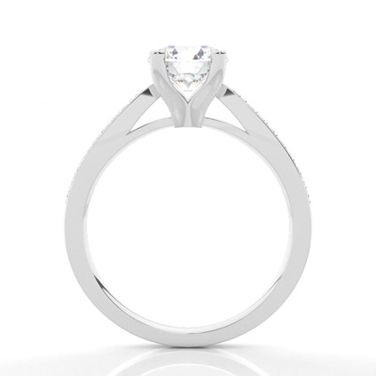 Round Side Stone Engagement Rings