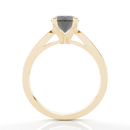 Gelbgold Schwarze Diamanten Verlobungsringe