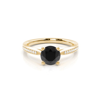 Gelbgold Schwarze Diamanten Verlobungsringe