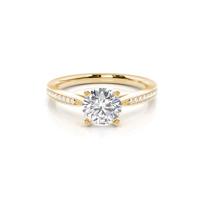 Yellow Gold Side Stone Diamond Engagement Rings